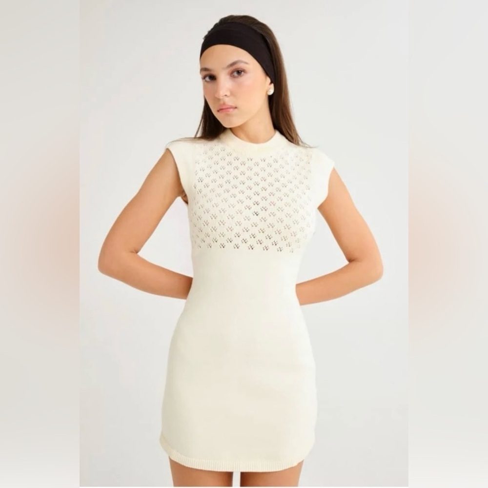 Rumored Cream Mini Dress - Picture 2 of 5